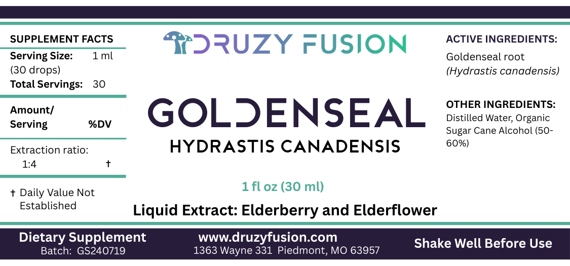 Goldenseal Tincture Label
