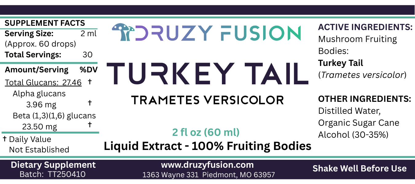 Turkey Tail Mushroom Label